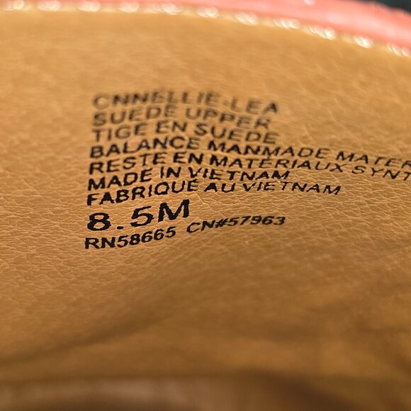 WOMENS CASLON NELLIE LEA CASUAL SLIP ON MULES FLATS ORANGE SUEDE 8.5 EUC - Picture 5 of 7